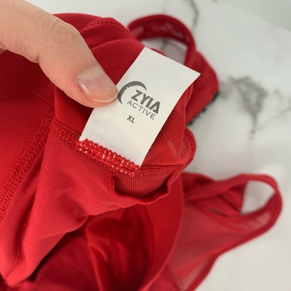 ZIYA ALL STAR High Impact Active Red Mesh Zip BRA Large L - Picture 10 of 11